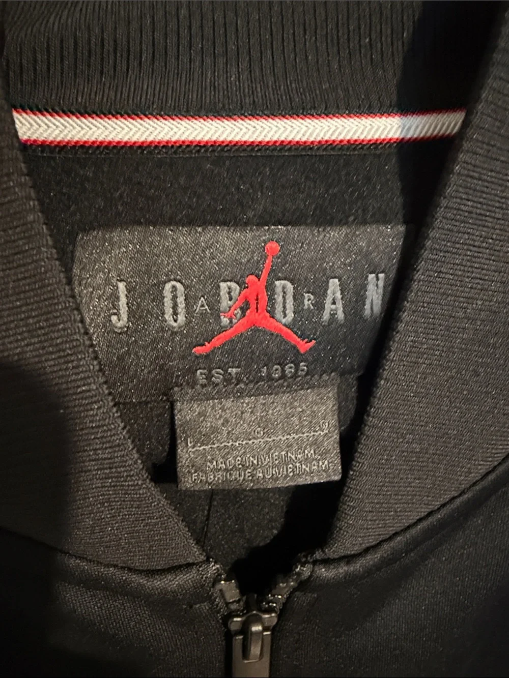 Jordan Black Jacket with White Piping